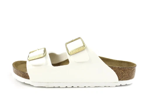 Birkenstock patent white sandal Arizona (medium-bred)